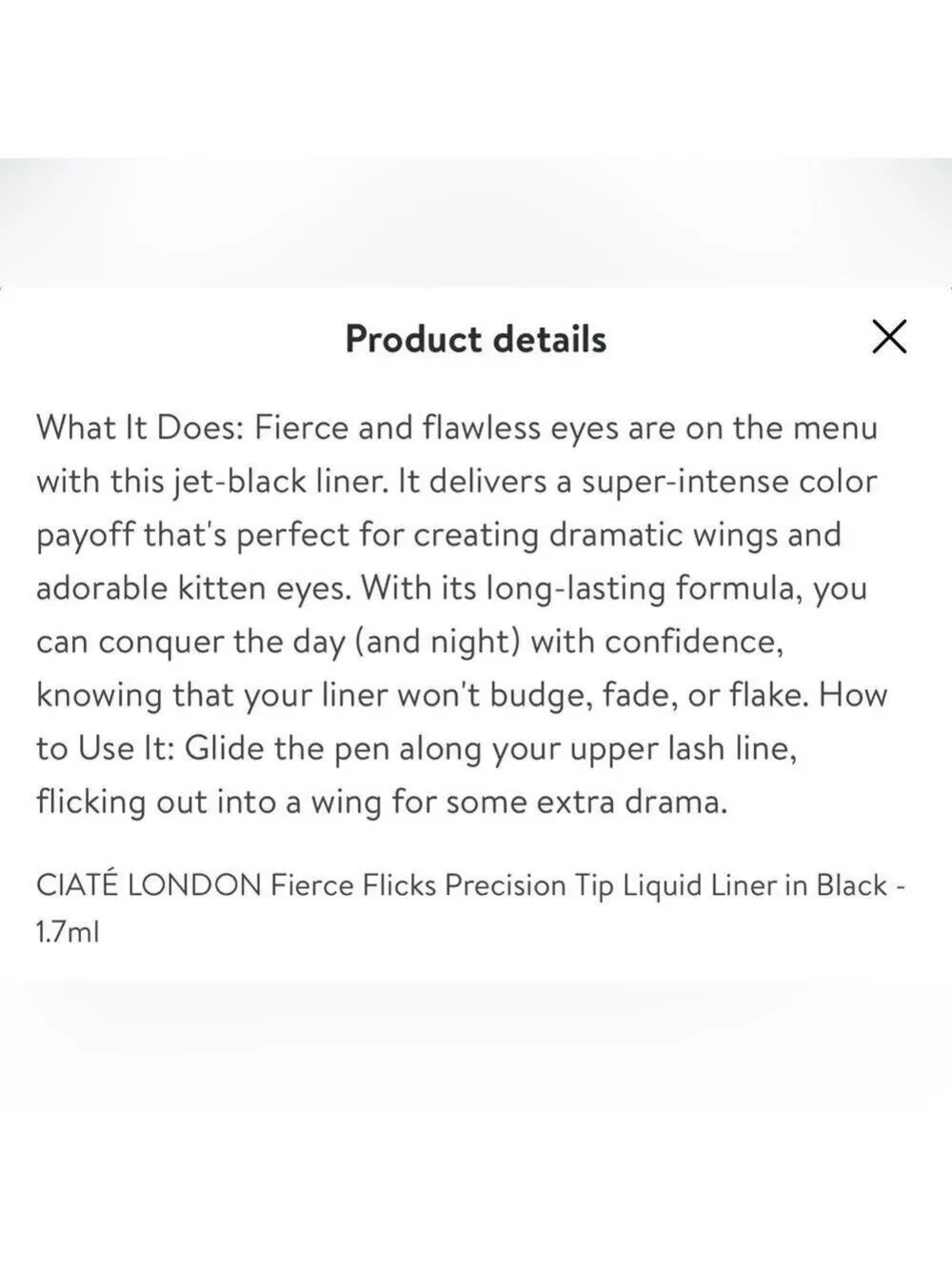 Ciaté Black Fierce Flicks Eyeliner New Sealed